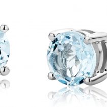 Miore Earrings Women studs Blue Topaz White Gold 9 Kt / 375
