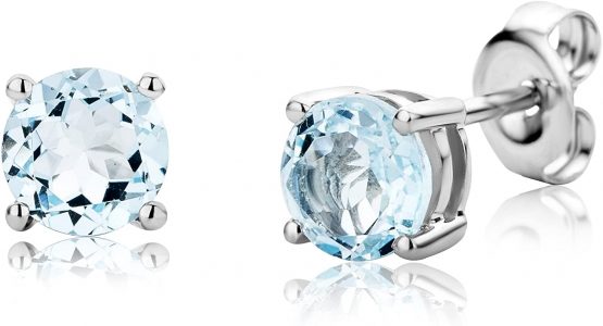 Miore Earrings Women studs Blue Topaz White Gold 9 Kt / 375