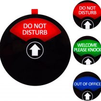 Kichwit Privacy Sign, Do Not Disturb Sign, Out of Office Sign, Welcome Please Knock Sign, Office Sign, 5 Inch, Black