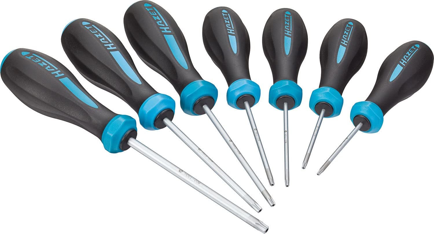 HAZET 802TH/7 Tamper-Resistant Torx Profile HEXAnamic Screwdriver Set - Multi-Colour, 7 teilig