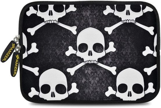 Amzer Skull Cross Bones Design Neoprene Soft Sleeve for Up to 10.5 inch Tablet - Image 3