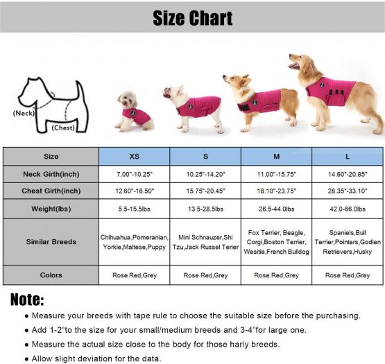 Dog Anxiety Relief Coat,Lightweight Wrap Anxiety Jacket Shirt for Anxious Pets Keep Calming Comfort (Rose red, S) - Image 2