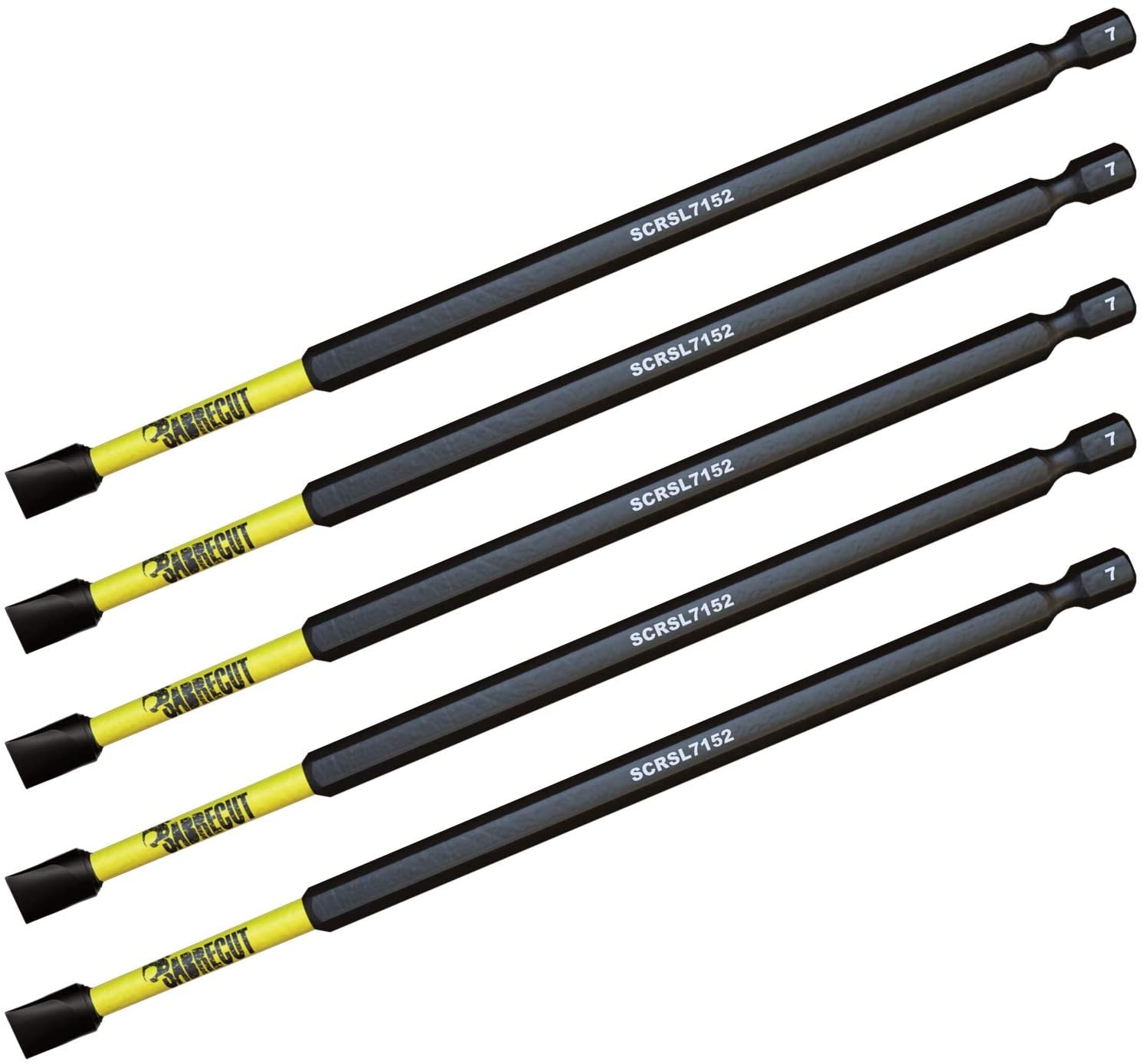 5 x SabreCut SCRSL7152_5 152mm SL7 Slotted Magnetic Impact Screwdriver Driver Bits Set Single Ended Heavy Duty - Image 4