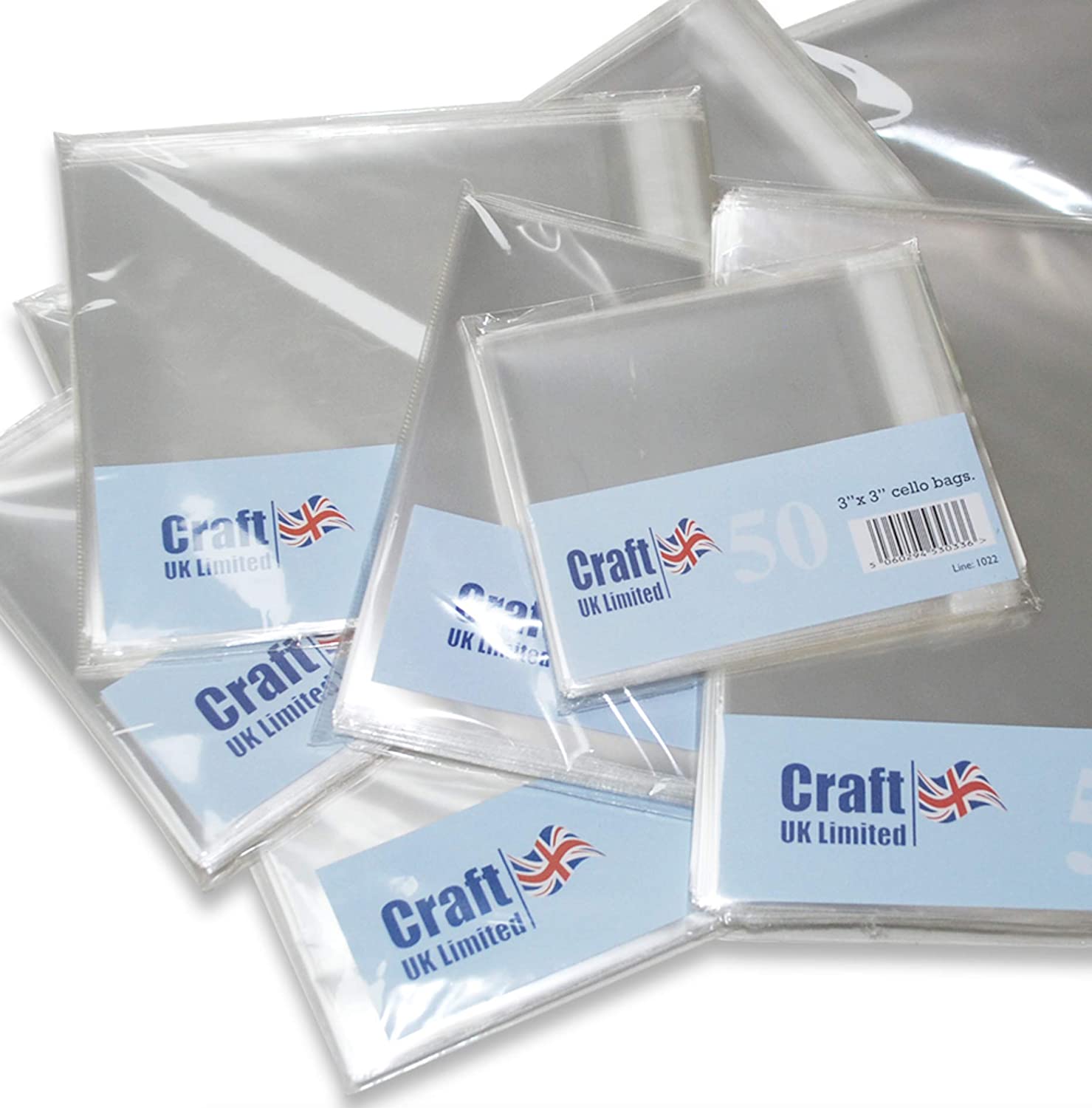 Craft UK 1068 7x7 Cello Bags - 50 pack
