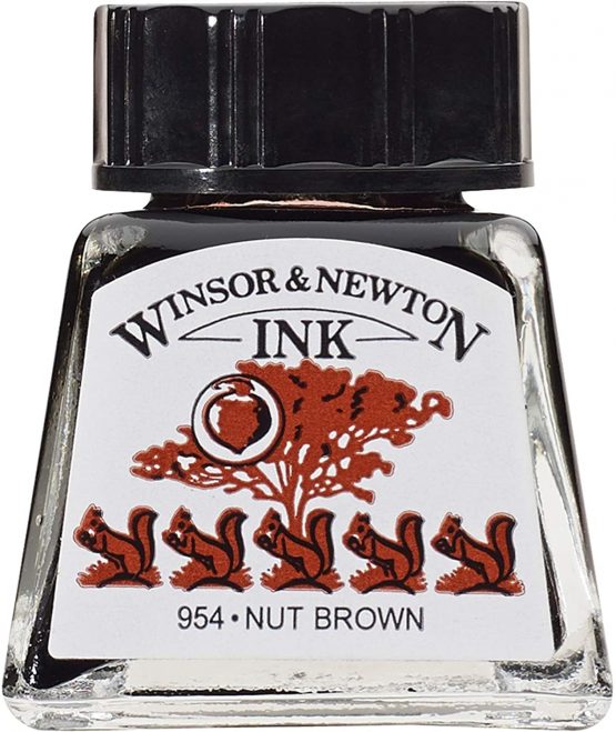 Winsor & Newton 14ml Drawing Ink Bottle - Nut Brown