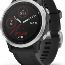 Garmin fēnix 6S, Ultimate Multisport GPS Watch, Smaller-Sized, Heat and Altitude Adjusted V02 Max, Pulse Ox Sensors and Training Load Focus, Silver with Black Band