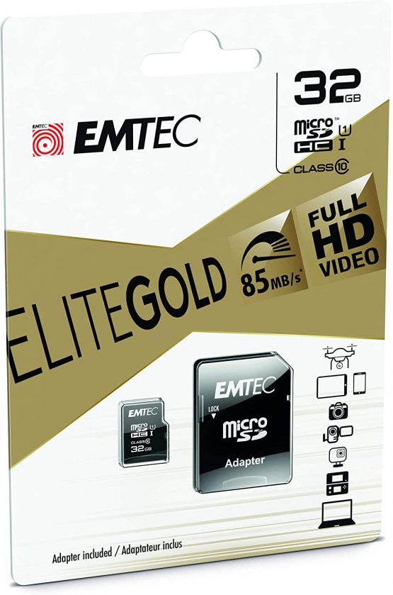 Emtec microSD Class10 Gold+ 32GB - memory cards (Black, Gold, Micro Secure Digital High-Capacity (MicroSDHC), SD, Blister) - Image 2