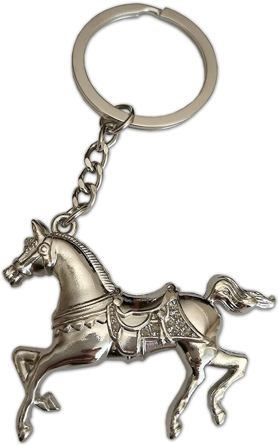 Eillwin Lovely Beautiful Horse Silver Color Keychain & Nice Adult Gift for Him, Silver-color