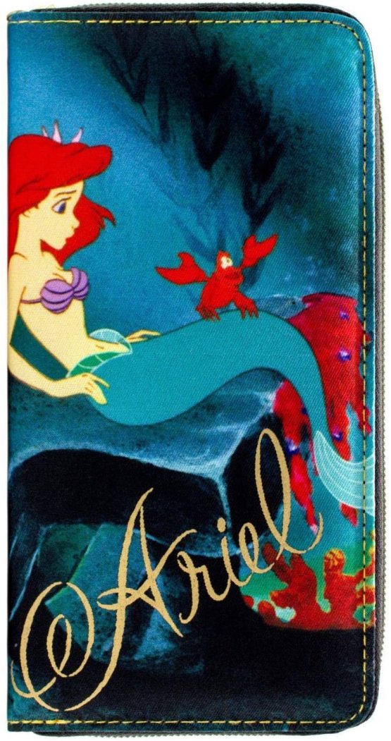 Disney Ariel The Little Mermaid Green Coin & Card Clutch Purse