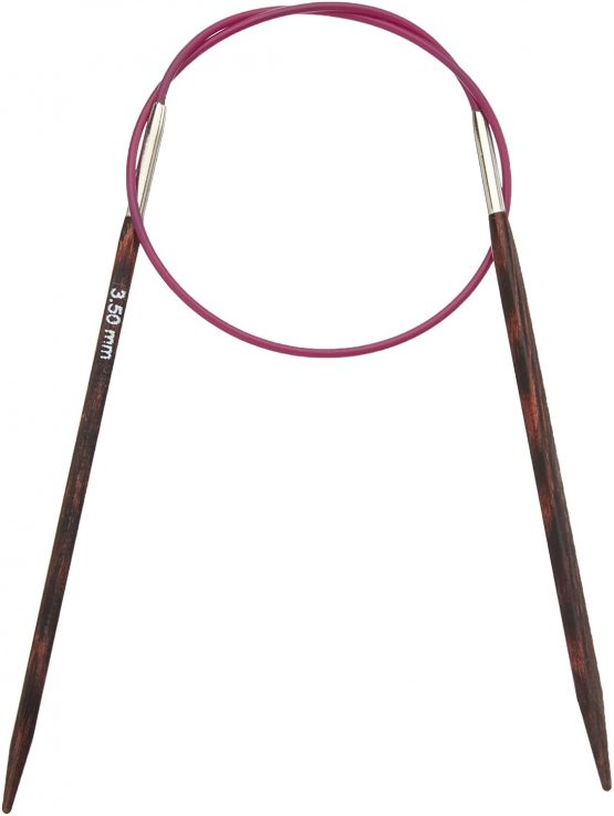 KnitPro KP25122 40 cm x 3.5 mm Cubics Fixed Circular Needles, Rosewood