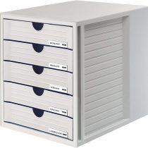 HAN 1450-11, SYSTEMBOX drawer set. Innovative, attractive design with 5 closed drawers, light-grey