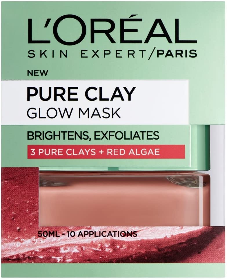 L'Oréal Paris Skin Expert L’Oreal Paris Face Mask Pure Clay Glow, 50 Ml, 50 ml (Pack of 1)