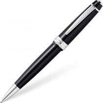 Cross Bailey Light Refillable Click-Off Cap Resin Gel Ink Rollerball Pen, Medium Ballpoint, includes Premium Gift Box and Black Cartridge, 1 Pack, Glossy Black