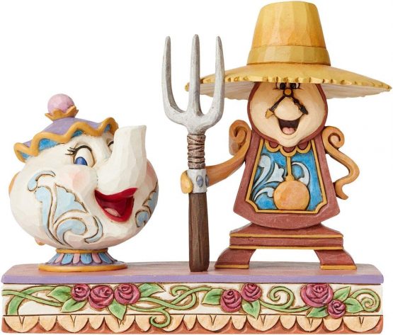Disney Traditions Figurine, Beauty and Beast, Cogsworth & Mrs Potts