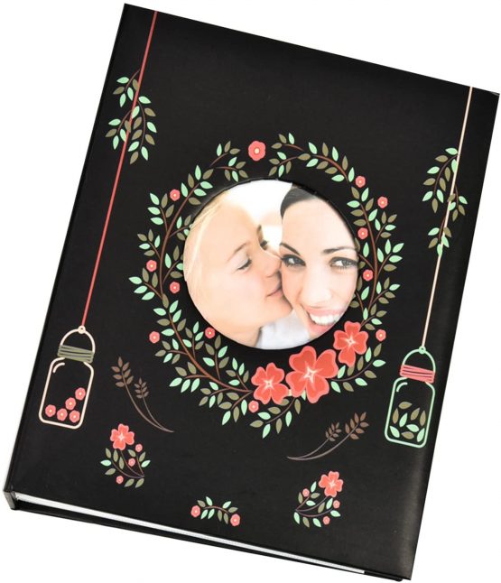 Arpan Fashion Design 200 Holds Photo Album for 4"X6" Photo with Window (Black Floral) - Image 2