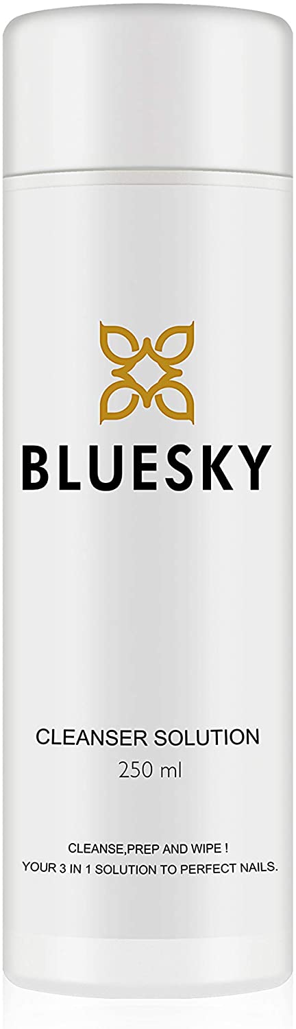 Bluesky Gel Polish Cleanser, Gel Nail Prep Solution, Isopropyl Alcohol Cleaner, Residue Wipe Off Sticky Layer Remover, 250ml