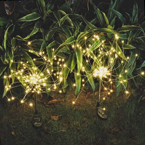 Solar Garden Lights Outdoor, 2 x Solar Firework Lights Warm White LED Solar Starburst Lights with 2 Lighting Modes Twinkling and Steady-ON for Garden, Patio, Yard, Flowerbed, Parties - Image 4
