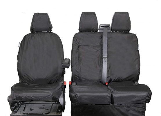 Waterproof Seat Cover Co WSC5101 Tailored Waterproof Heavy Duty Seat Covers to fit the Ford Transit Custom - Single & Double Set, Black - Image 4