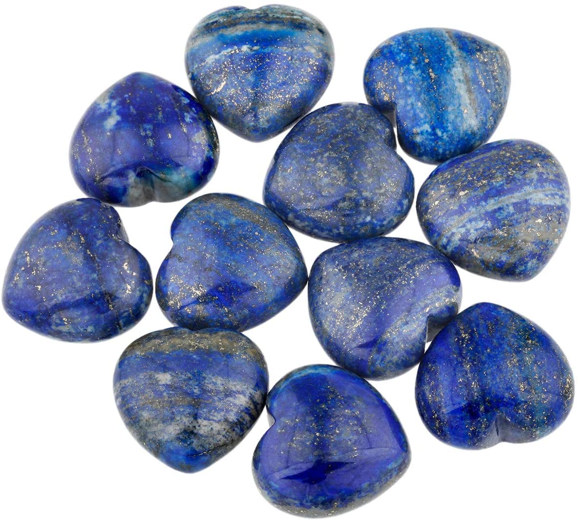 KYEYGWO Lapis Lazuli Puff Heart Healing Crystals Love Stone - Image 3