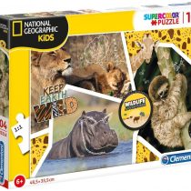 Clementoni - 27143 - National Geographic Kids - Wildlife Adventurer - 104 pieces - Made in Italy - jigsaw puzzle children age 6+