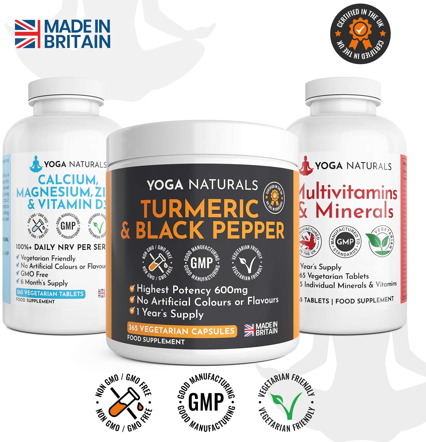 365 Turmeric Capsules High Strength with Black Pepper 365 Tablets One