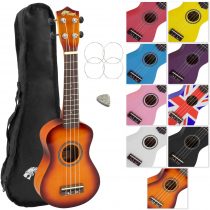 TIGER UKE7-SB | Soprano Ukulele for Beginners | includes Gig Bag, Felt Pick, Spare Set of Strings | Currently Equipped with Aquila Strings | Sunburst