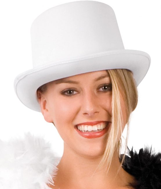 BOLAND 04134 Hat Satin Gala Cylinder White, Size 57/59 - Image 2