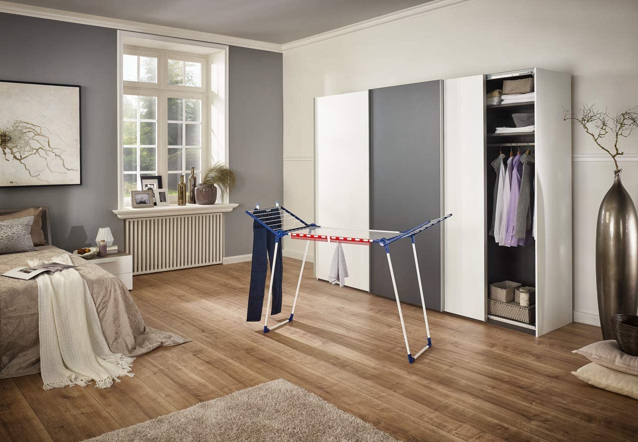 Leifheit Pegasus 150 Solid Slim Clothes Airer, Foldable Clothes Rack for Outdoor and Indoor 15 m Capacity Clothes Rack - Image 4