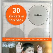Purlfrost Etch Effect Glass Stickers Pack of 30, Window Stickers for Patio Doors, Window Decals for Glass, Patio Door Stickers, Enough for a 3 Meter Long Strip
