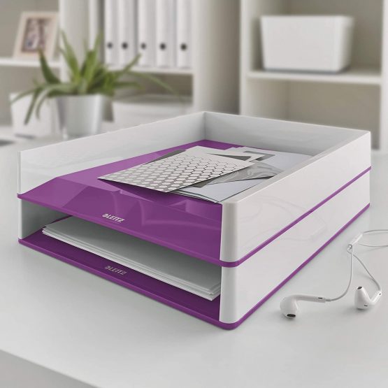 Leitz WOW Letter Tray Dual Colour, Purple - Image 2