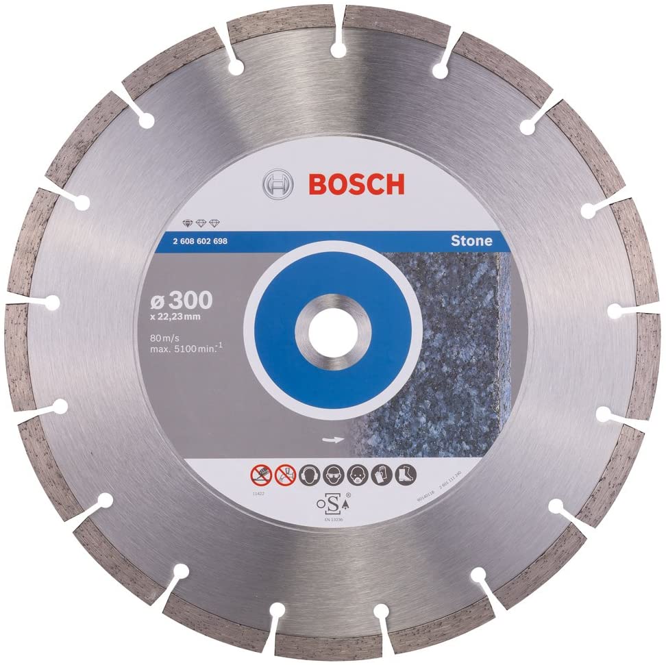 Bosch 2608602698 Diamond Cutting Disc Standard for Stone, Silver/Grey, 300mm diameter