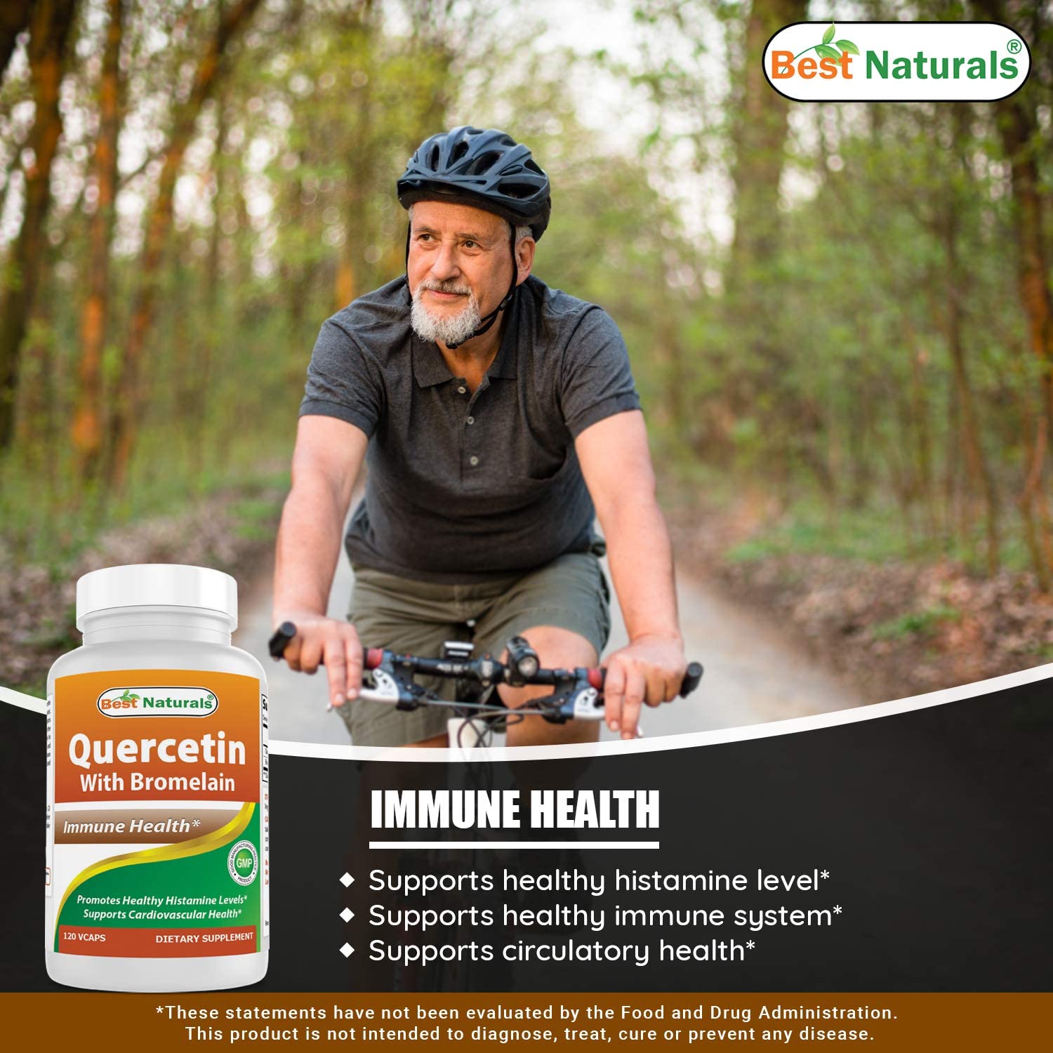 Best Naturals Quercetin with Bromelain Veggie Capsule, 800mg of Quercetin & 165 mg of Bromelain (2400 GDU/g) - Image 4