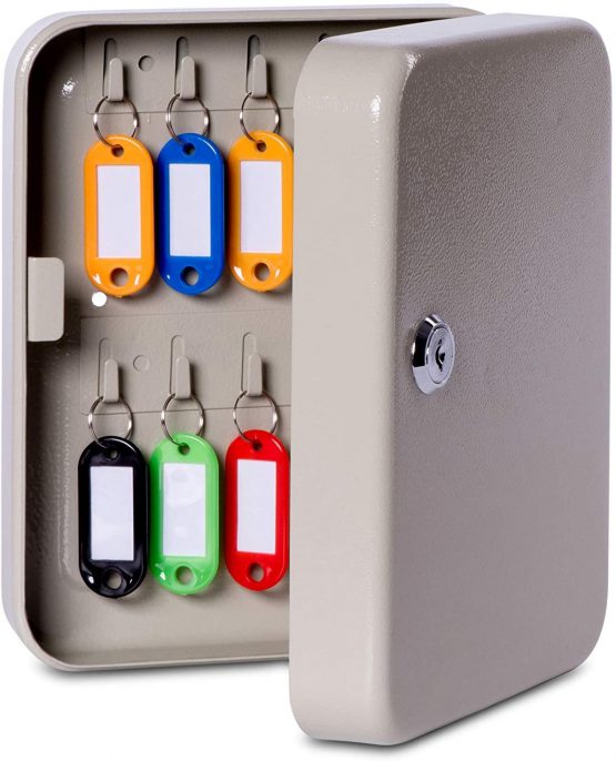 MAUL Wall Mounted Key Cabinet, 20 Keys, 20x16,5x6cm, Grey