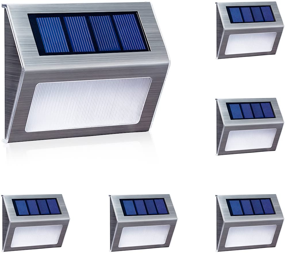 [Warm Light] XLUX S60 Solar Step Light, Stair Deck Lamp, Waterproof, 6