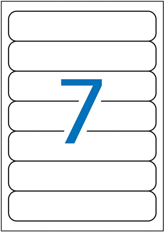 APLI 1232 White File Labels 190.0 x 38.0 mm 25 Sheets