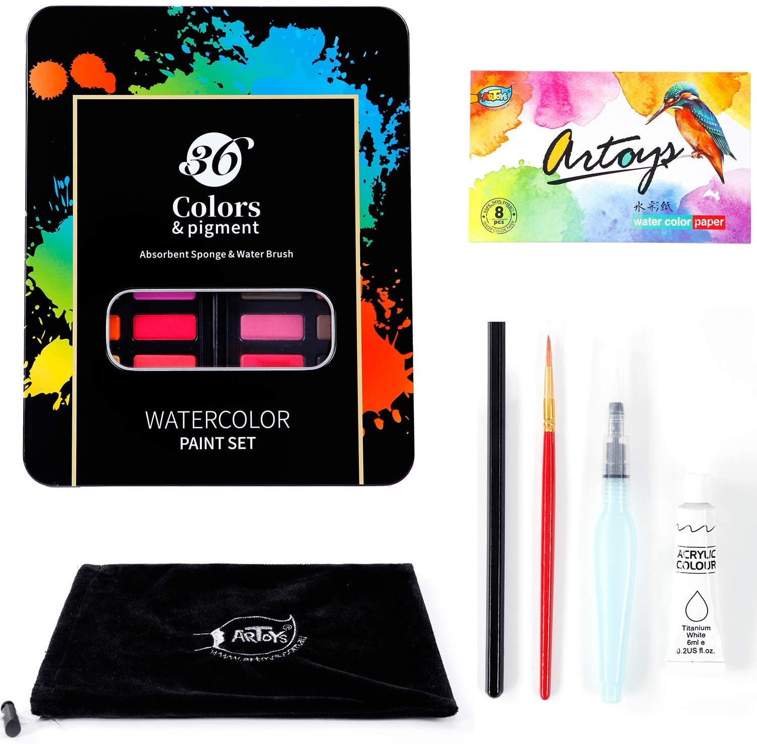 12 Colors Watercolor Paint Brush For Kids Poster Paint Set Acrylic Art Supplies - View #5