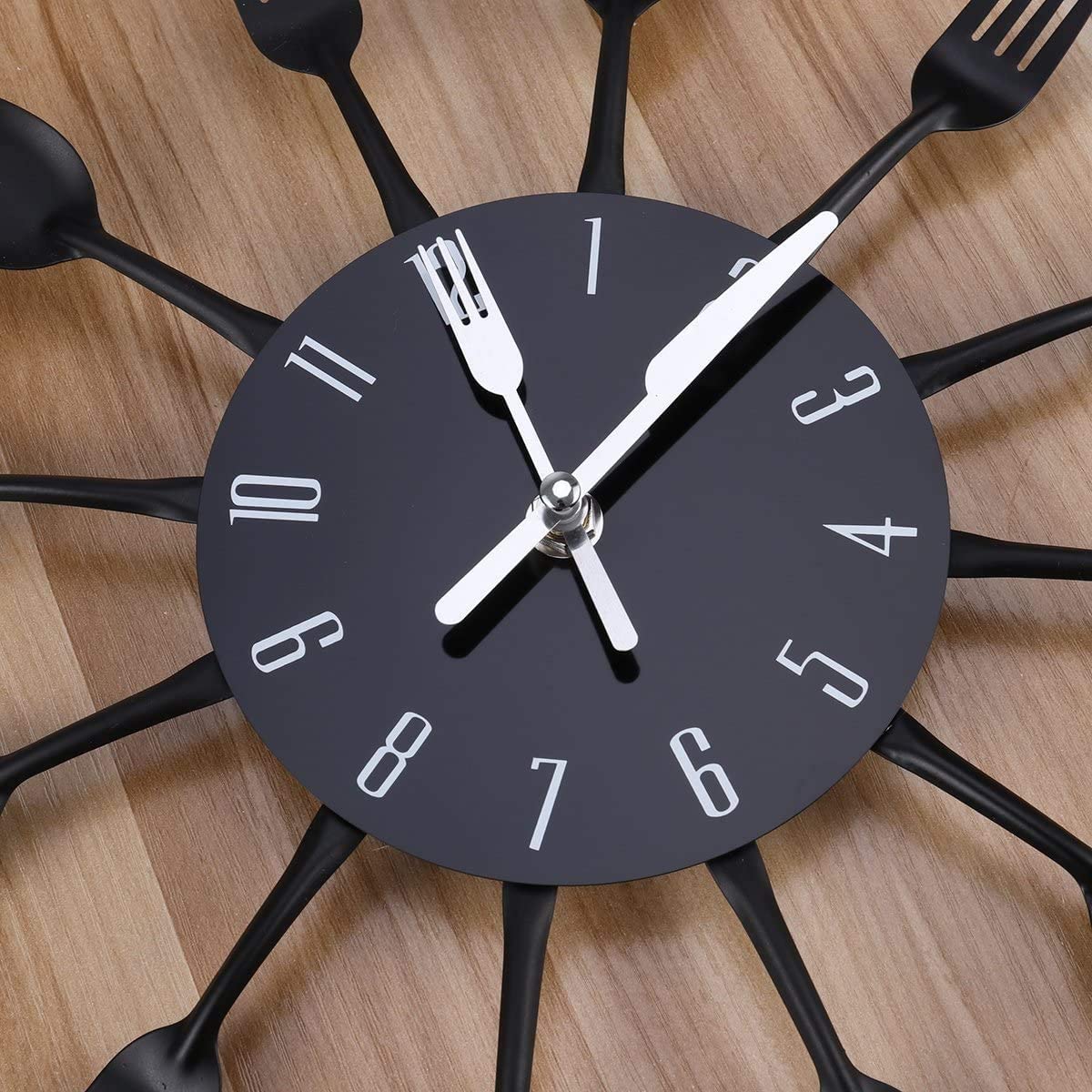 Timelike 3D Removable Modern Creative Cutlery Kitchen Spoon Fork Wall Clock Mirror Wall Decal Wall Sticker Room Home Decoration - Image 4