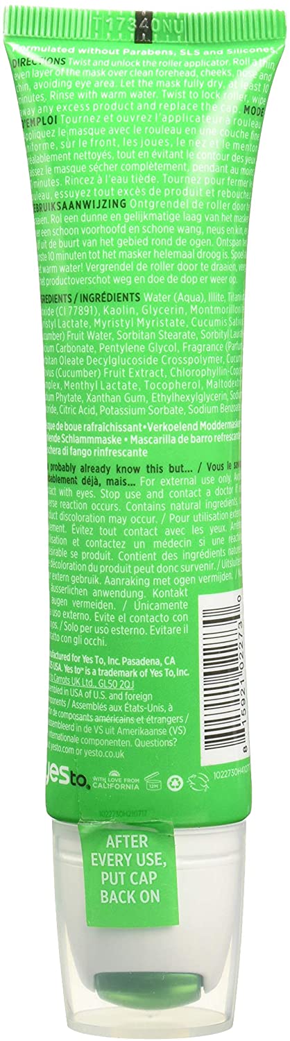 Yes To Cucumbers Cooling Mud Mask, 59 ml, 59 ml (Pack of 1) - Image 2