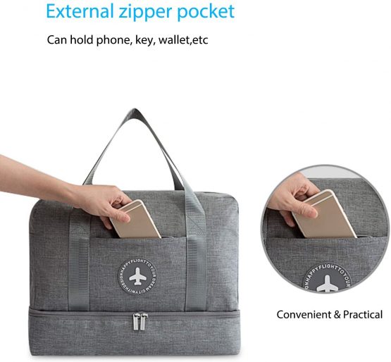 FANDARE Travel Duffle Bag Sports Gym Bag for Men Women Holdall Travel Bags Large Weekend Overnight Bag Lightweight Travel Luggage Bag with Shoes Compartment and Wet Pocket for Gym Vacation Black - Image 4