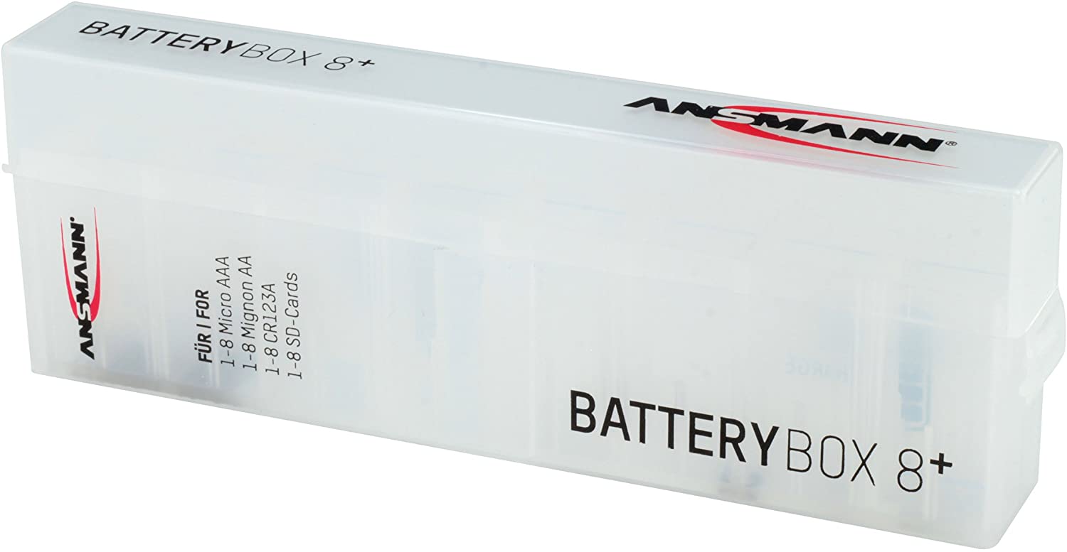 Ansmann 4000033 8-Way AA / AAA Battery Box Plus, ideal for storing your full and empty batteries, also stores memory cards - Image 2