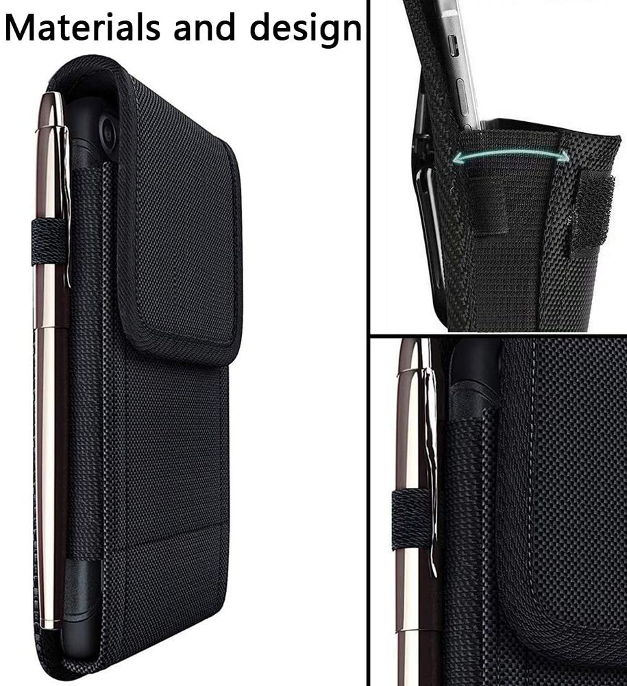 BETOY Phone Pouch Holster, Belt Clip Case Duty Rugged Nylon Phone Belt Pouch Holster with Belt for iPhone7/8, Huawei P10/ P20 - Image 3