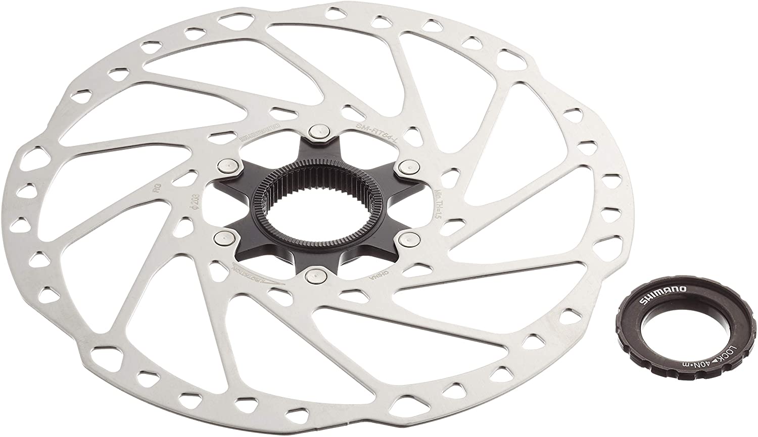 Shimano Deore SM-RT64 Deore Centre-Lock disc rotor 203 mm Centre Lock - 203 mm,Silver,SMRT64L