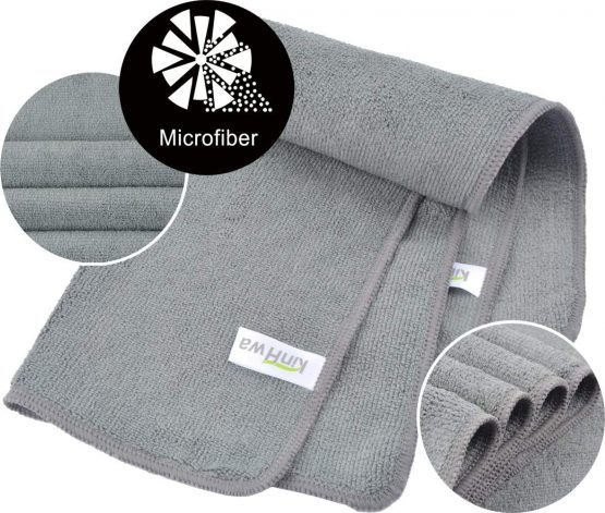 Microfibre Dishcloths Ultra Absorbent Household Cleaning Cloths Reusable Dish Cloths for Kitchen Lint Free Dust Cloths 30cm x 30cm 10Pack Grey - Image 4