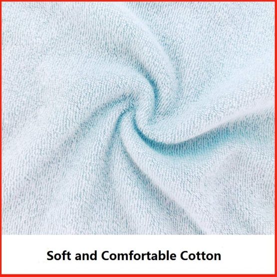 Baby's Double Layer of Cotton Soft Absorbent Drooling Bibs (7 Pieces) (Blue-Waterproof) - Image 4