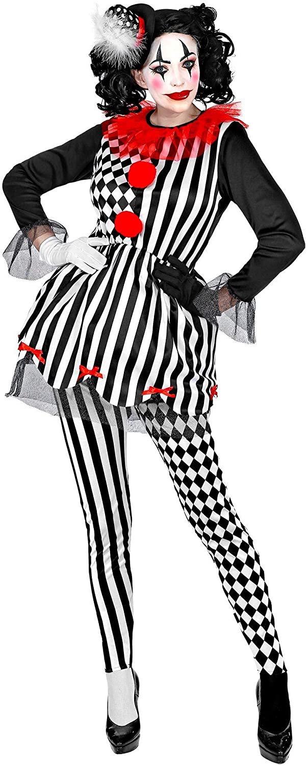 WIDMANN-Harlequin Horror Costume Woman, Multicoloured, (M), 08002, Multi-coloured
