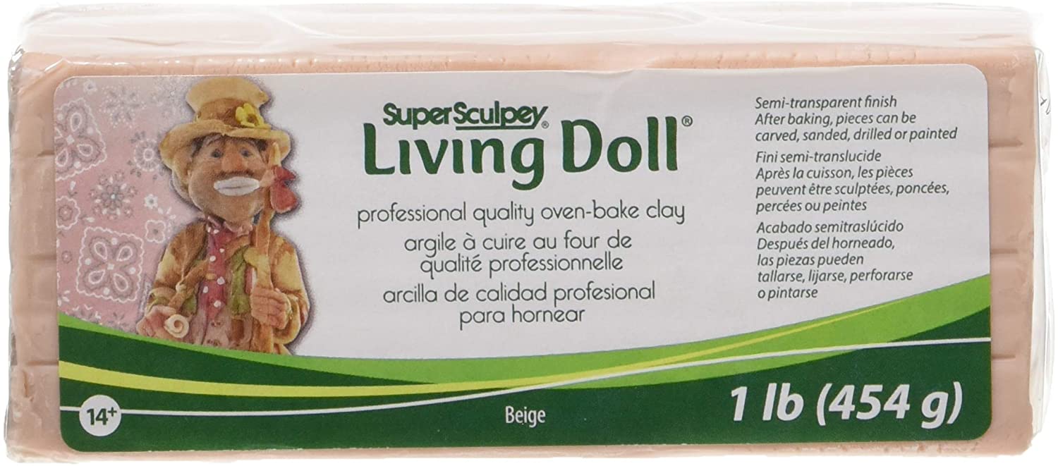 Sculpey Super Sculpey 1lb/ 454g Living Doll (Beige)