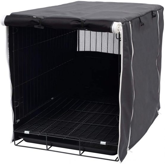 Dog Crate Cover for Wire Crates, Cage, Heavy Duty Waterproof Windproof Pet Kennel Cover Indoor Outdoor Protection - Cover only - Dark Grey - XLarge - Image 3