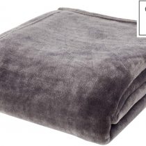 Catherine Lansfield Extra Large Raschel Velvet 200 x 240 cm Throw Charcoal