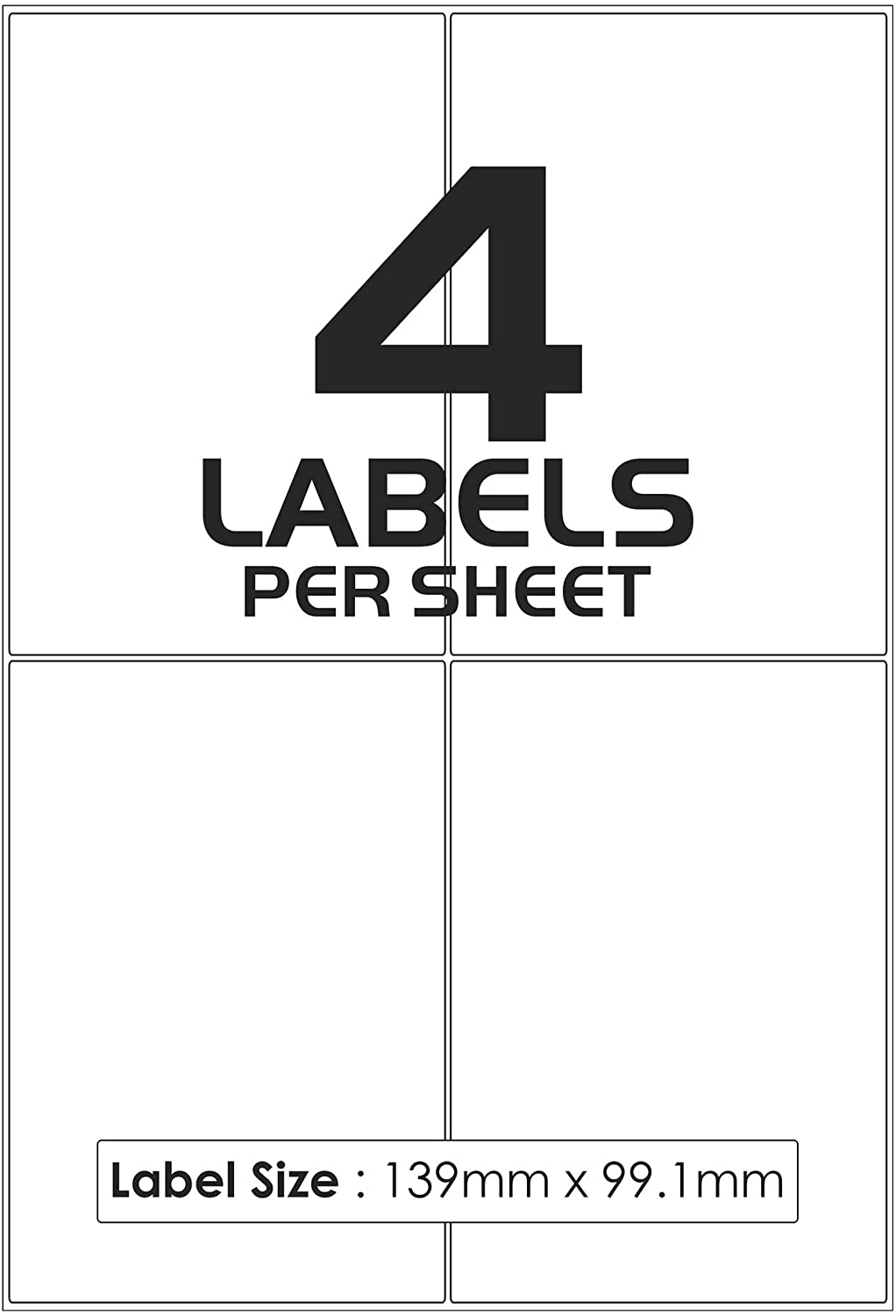 4 Labels Per A4 Sheet, 50 Sheets 200 Sticky Label, Printable Sticker Paper, iSOUL Matte Self Adhesive Address Mailing - Image 2