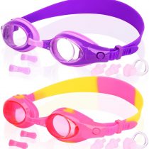 COOLOO 2-PACK Kids Swimming Goggles Junior Children Girls Boys Early Teens Age 3-15, with Anti-Fog, Waterproof, Protection Lenses